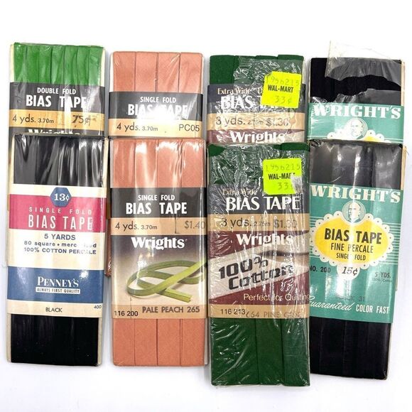 Seam Binding Tape Hem Facing Bias Tape Elastic Band Patches Cookie Tin Bundle - Picture 6 of 16